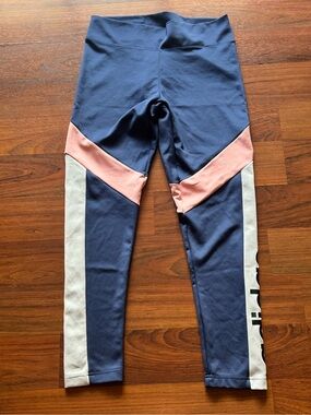 adidas Navy, Pink & White Colorblock Leggings